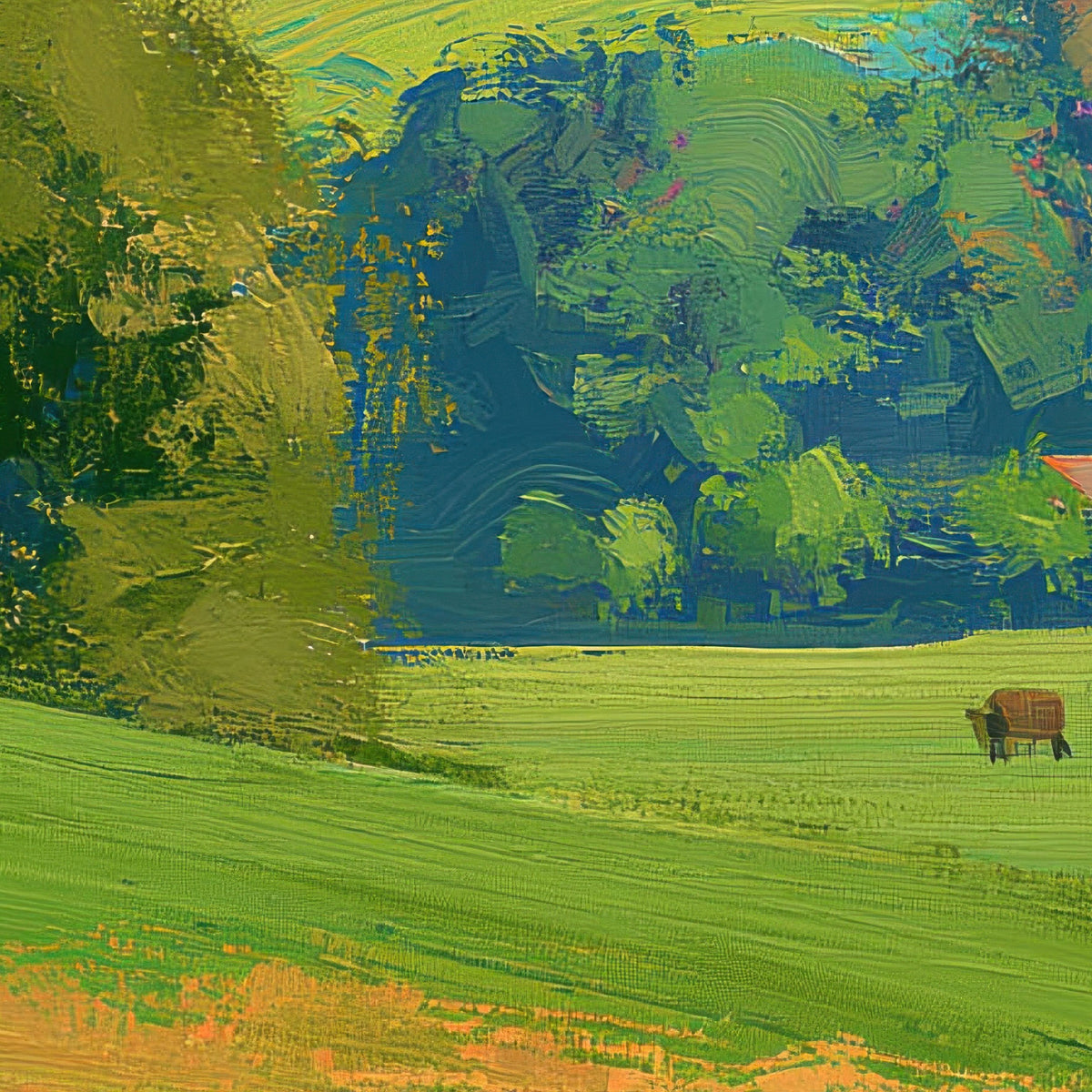 Rolling Hills and Poppies close-up detail