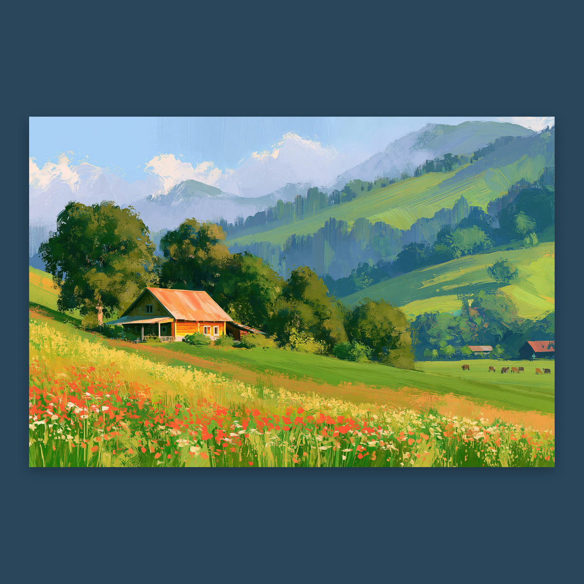Rolling Hills and Poppies flat lay