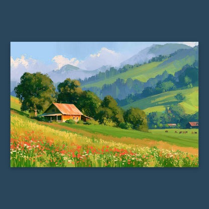 Rolling Hills and Poppies flat lay