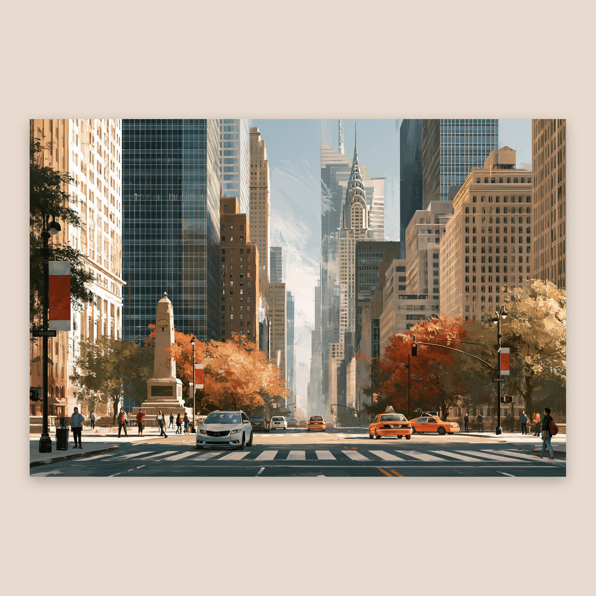Manhattan Street in Autumn flat lay