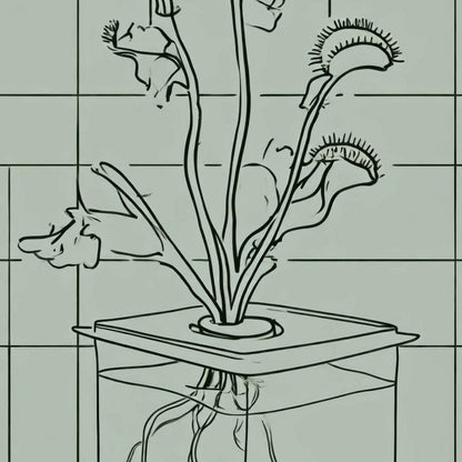 Botanical Grid Illustration close-up detail