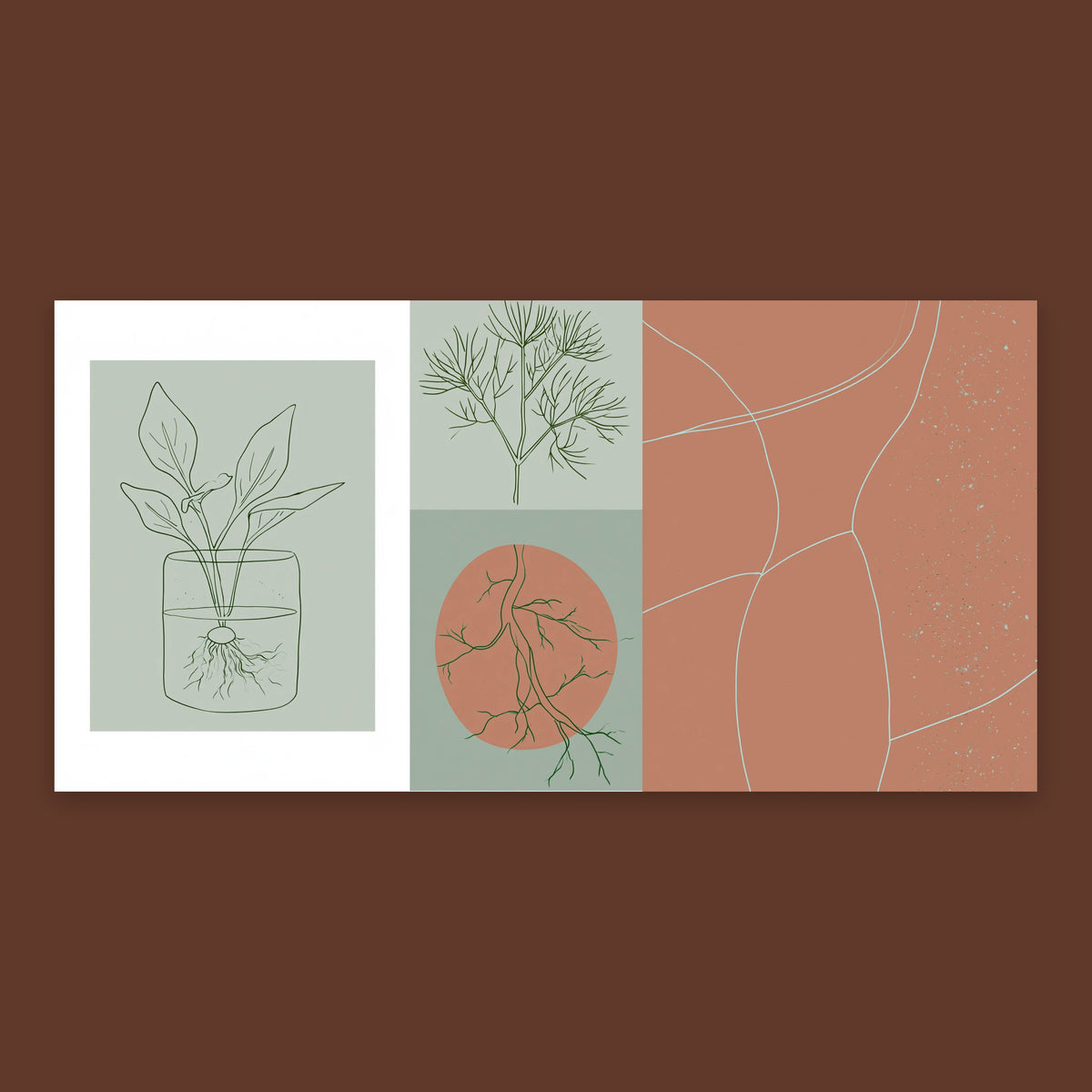 Sage and Clay Botanical Panel flat lay