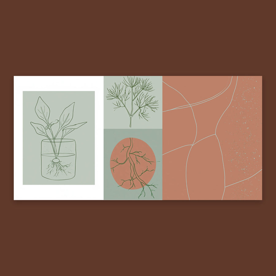 Sage and Clay Botanical Panel – Japandi Wall Art