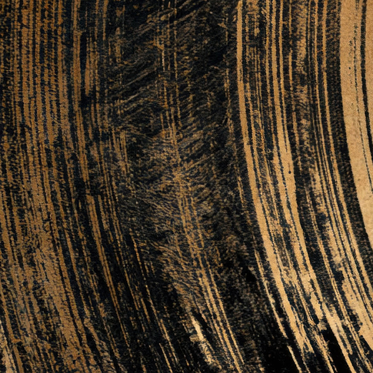 Gold and Black Ensō Abstract close-up detail