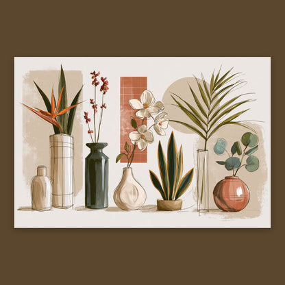 Botanical Vase Collection flat lay