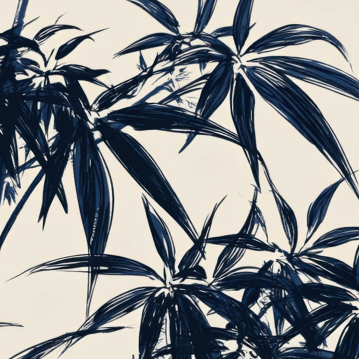 Indigo Leaves and Red Sun close-up detail