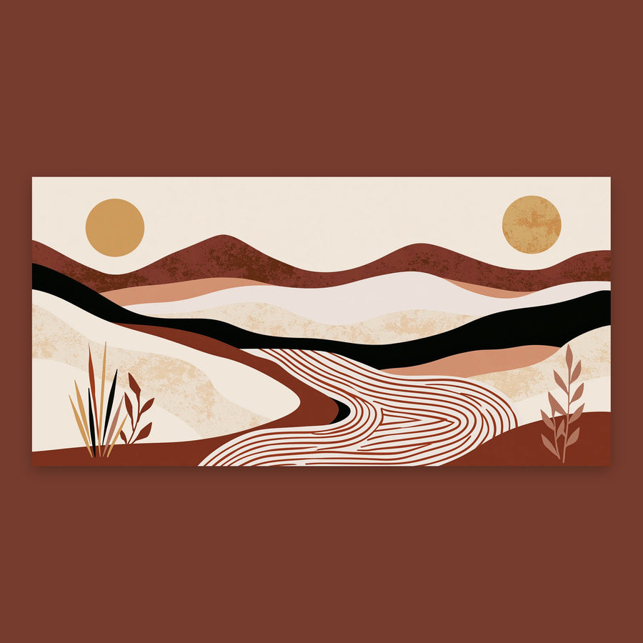 Desert River Valley Abstract – Landscape Wall Art