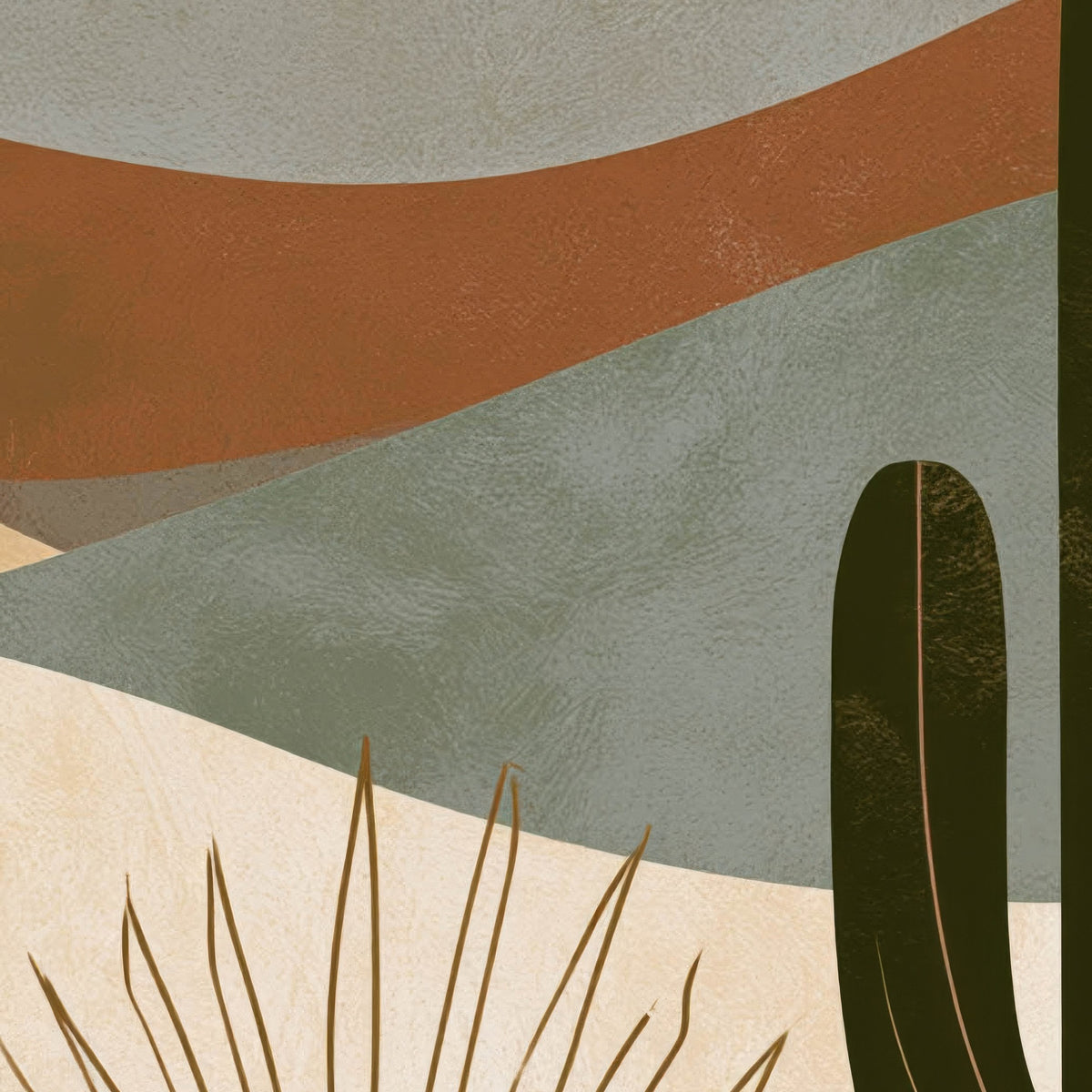 Desert Sunrise with Cacti close-up detail