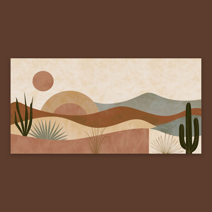 Desert Sunrise with Cacti flat lay