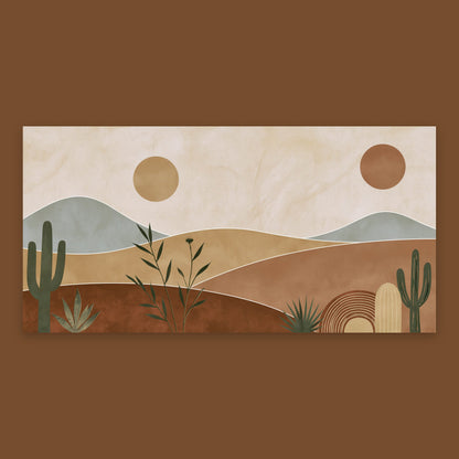 Desert Dunes with Cacti flat lay