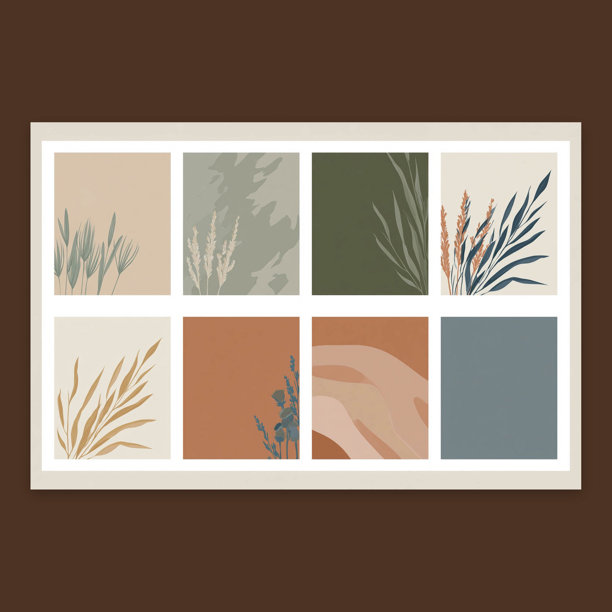 Botanical Grass Grid flat lay