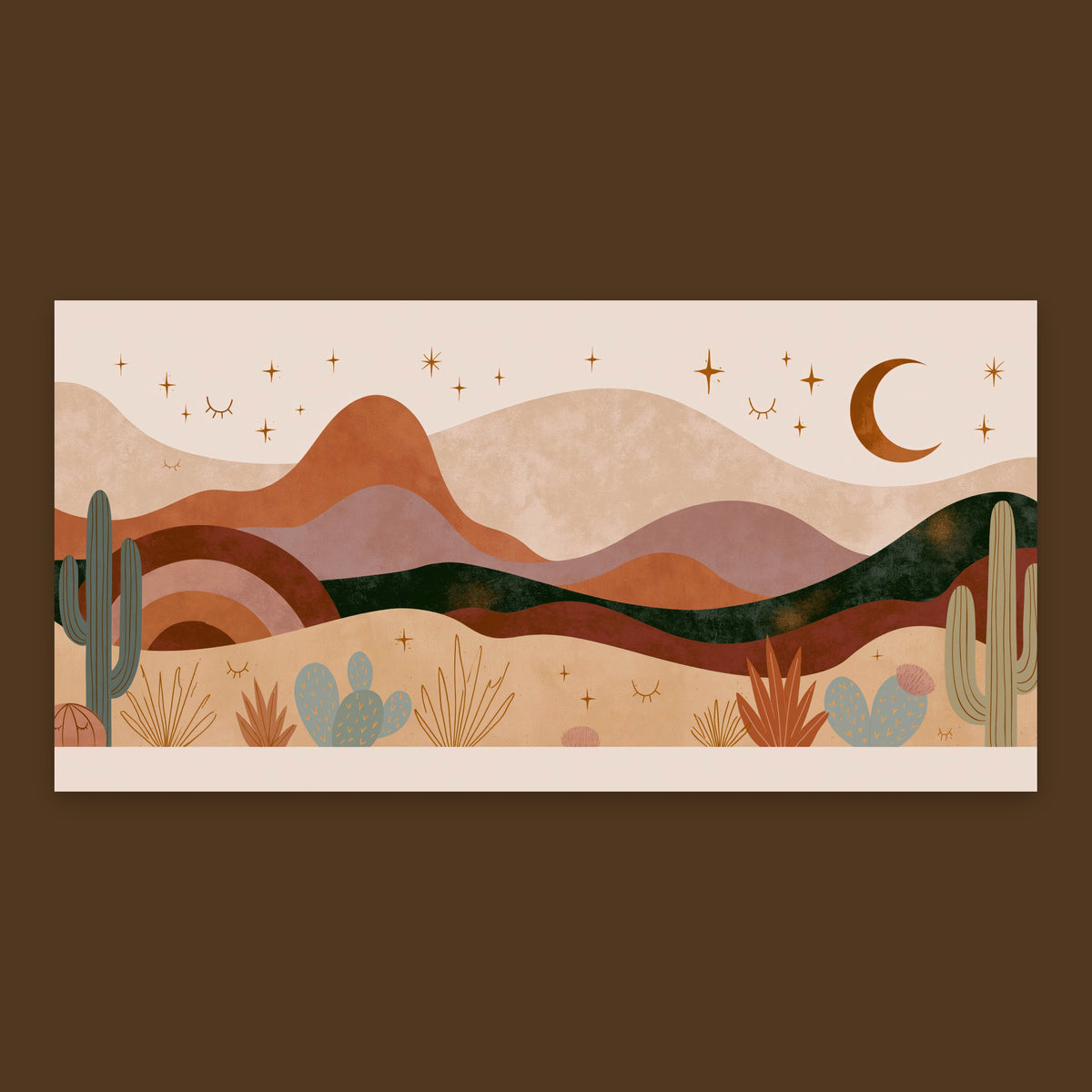 Desert Night Mountains flat lay