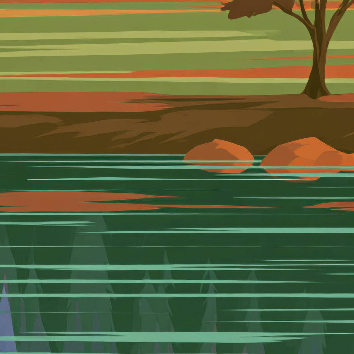 Yosemite Valley Retro Poster close-up detail