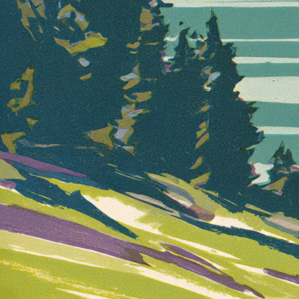 Alpine Lake Retro Poster – Landscape Wall Art