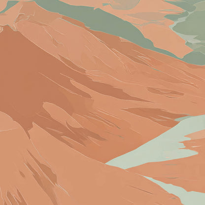Wide Canyon Vista with a Pale River close-up detail