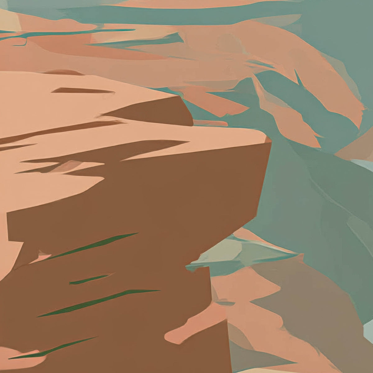 Golden Canyon Abstract Illustration close-up detail