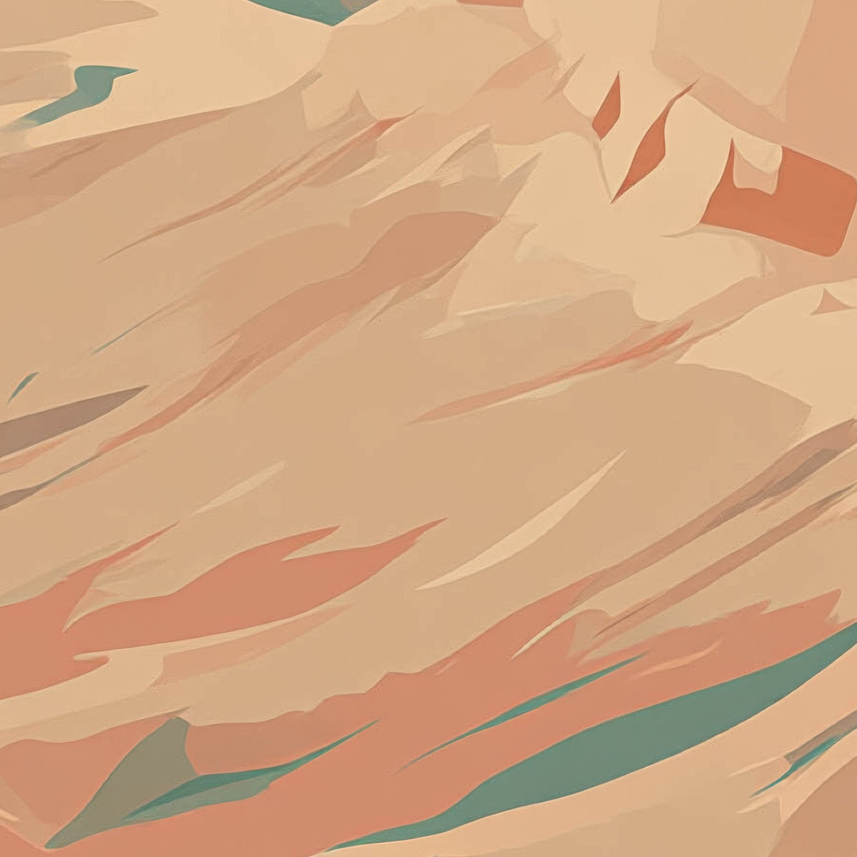 Dark Red Canyon Wall Illustration close-up detail