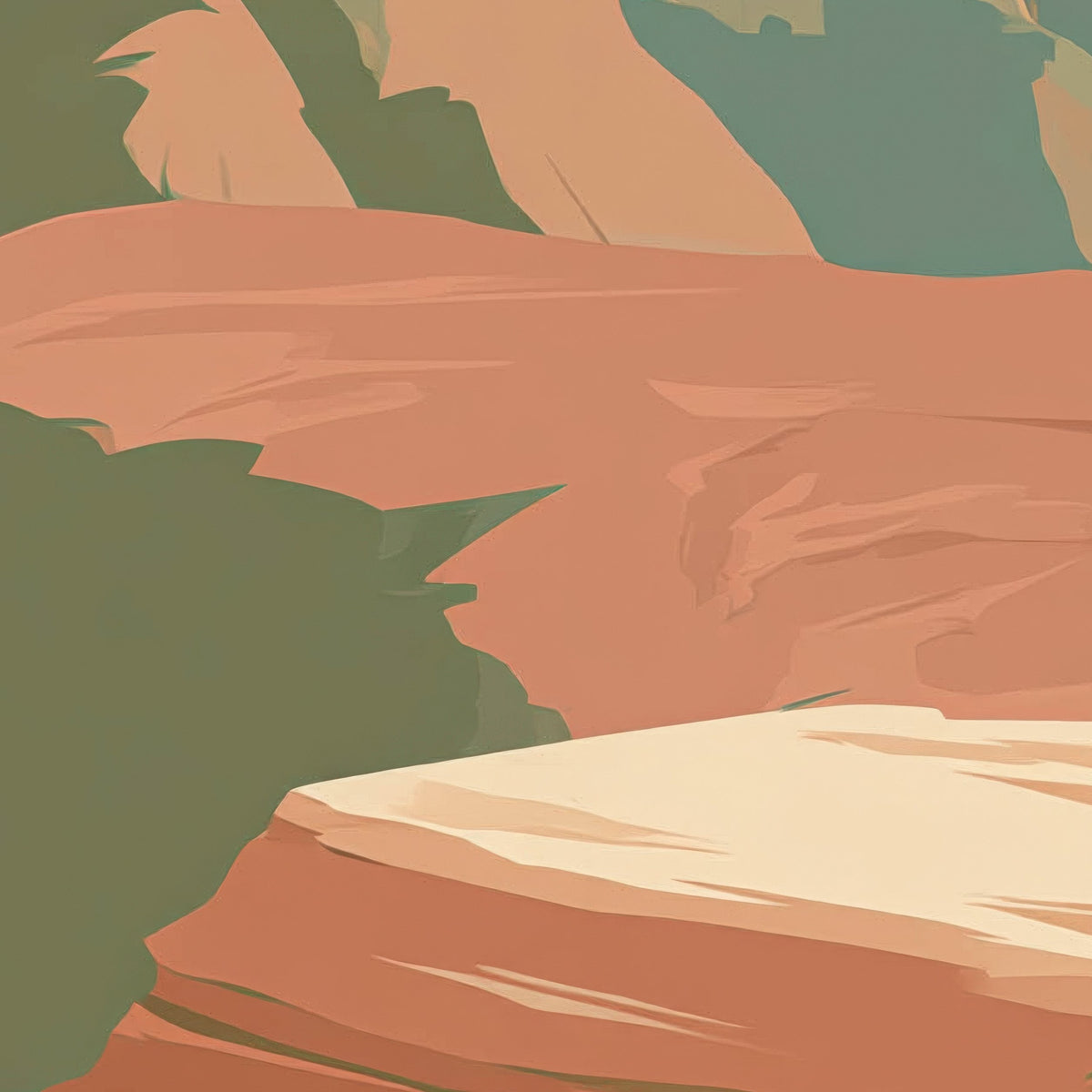 Canyon Rim Ledge Retro Poster close-up detail
