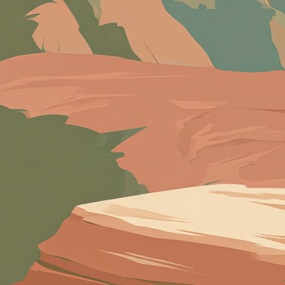 Canyon Rim Ledge Retro Poster close-up detail