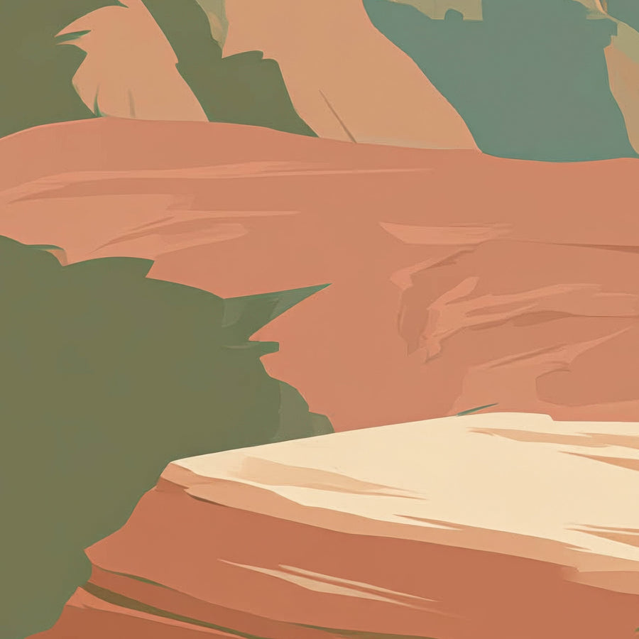 Canyon Rim Ledge Retro Poster – Landscape Wall Art