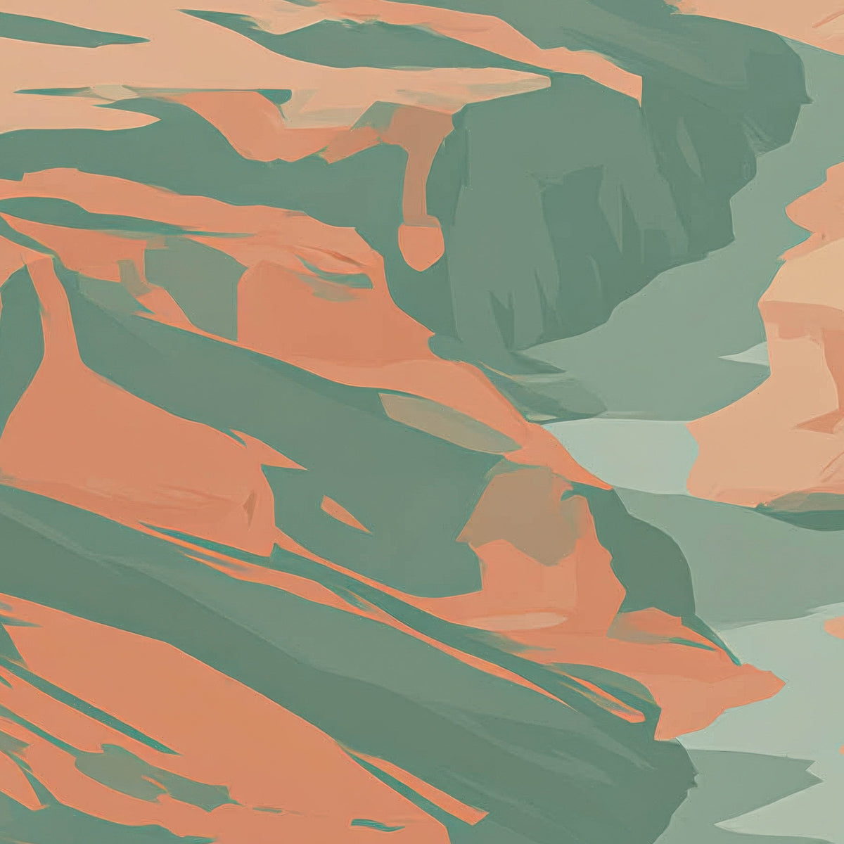 Wide River Between Canyon Walls close-up detail