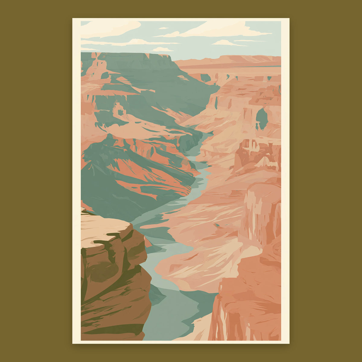Wide River Between Canyon Walls flat lay