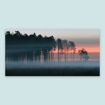 Misty Pine Forest at Dawn flat lay