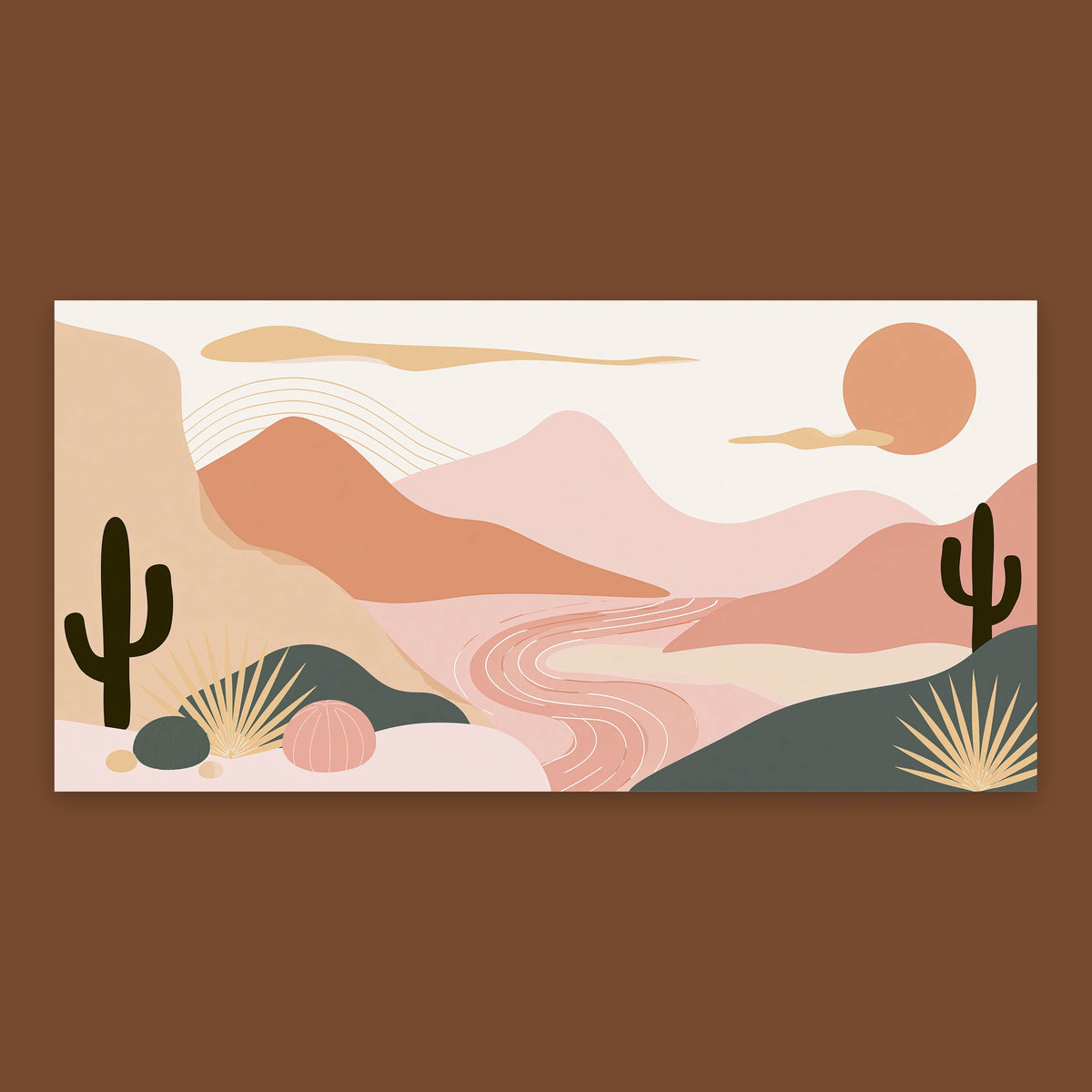 Desert Sunset Illustration flat lay