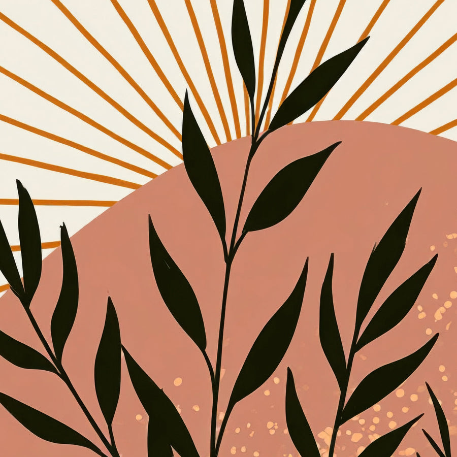 Boho Sunburst Mountains – Landscape Wall Art