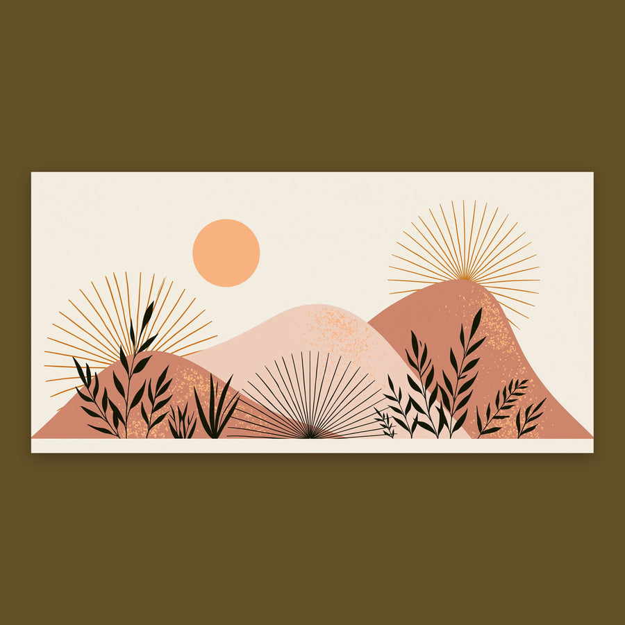 Boho Sunburst Mountains – Landscape Wall Art