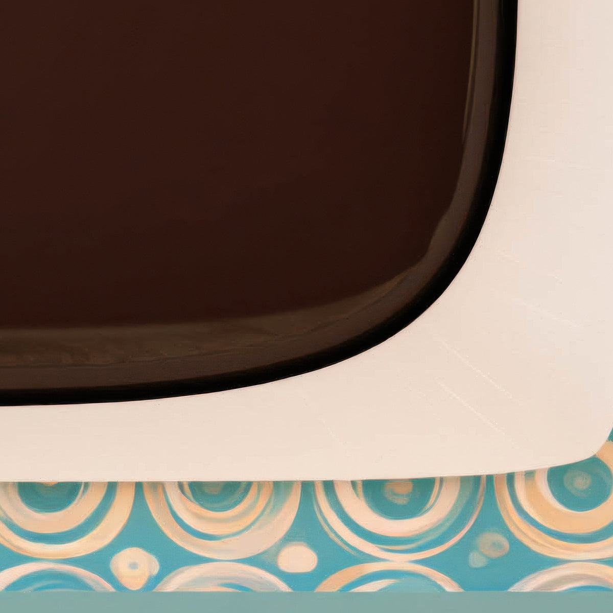 Retro TV Console on Whitewashed Wood close-up detail