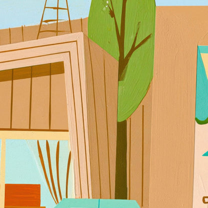 Retro Shopfront with a Teal Canopy close-up detail
