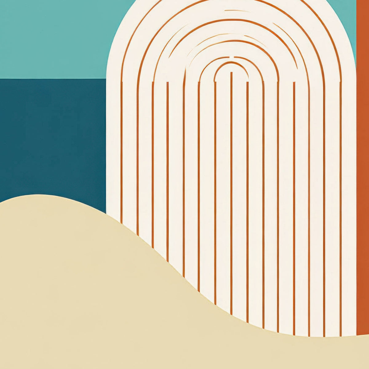 Abstract Arch and Dune Illustration close-up detail