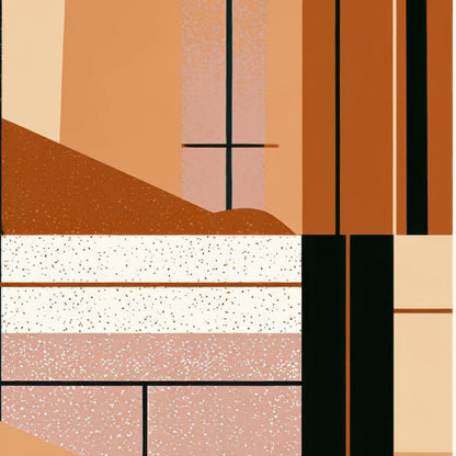 Abstract Desert Triptych with Cacti close-up detail