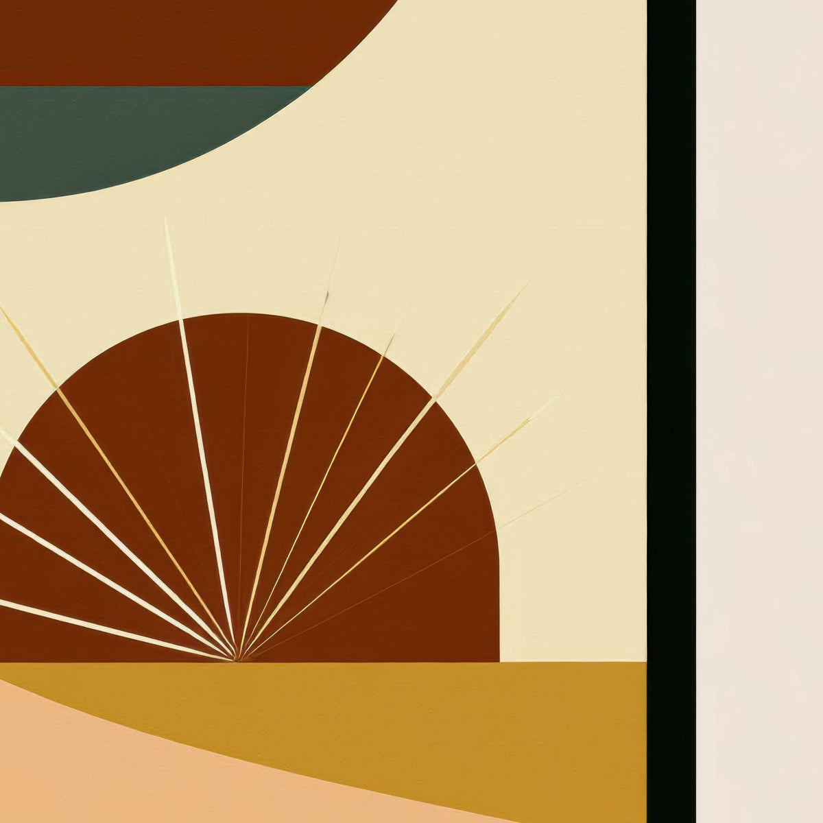 Desert Sun Abstract Triptych close-up detail