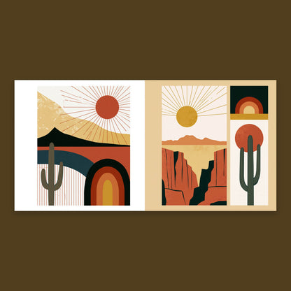 Desert Sunrise Diptych flat lay
