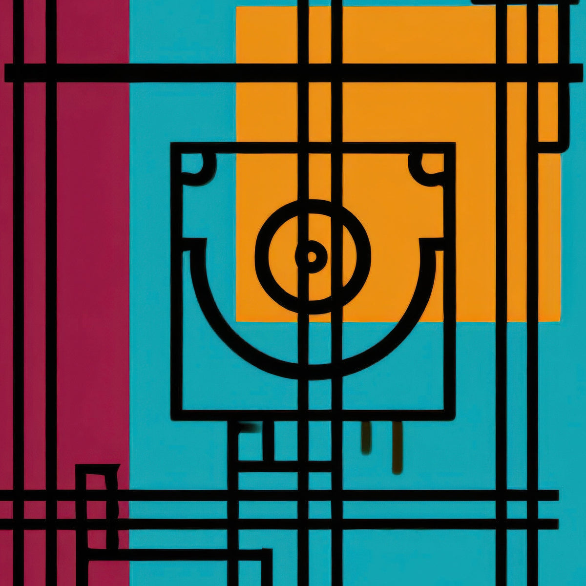 Retro Tech Blueprint Abstract close-up detail