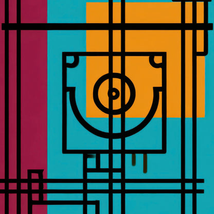 Retro Tech Blueprint Abstract close-up detail