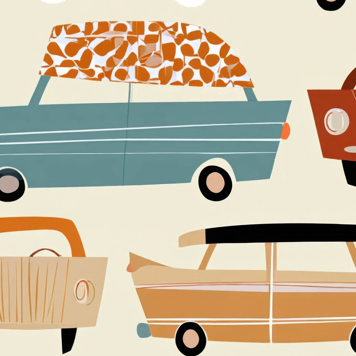 Vintage Car Grid Pattern close-up detail