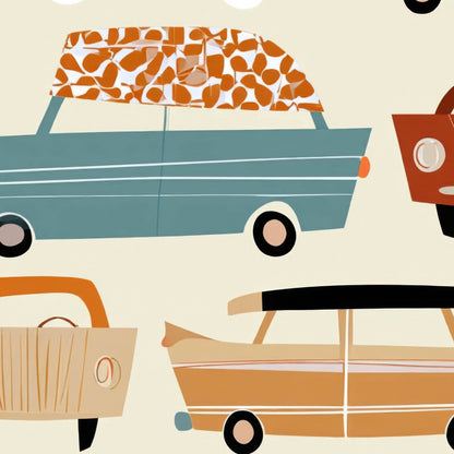 Vintage Car Grid Pattern close-up detail