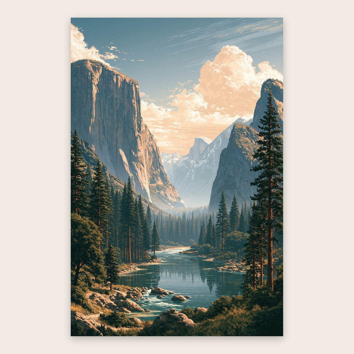 Yosemite Valley River flat lay