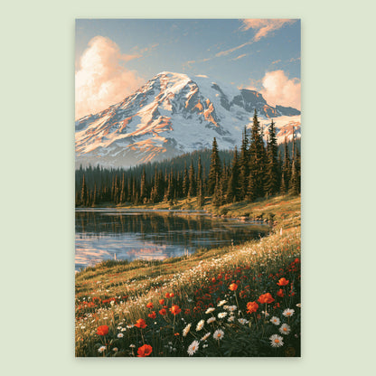Snowy Peak Wildflower Meadow flat lay