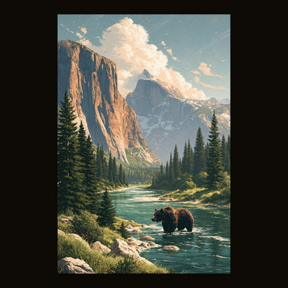 Yosemite Valley with Bear flat lay
