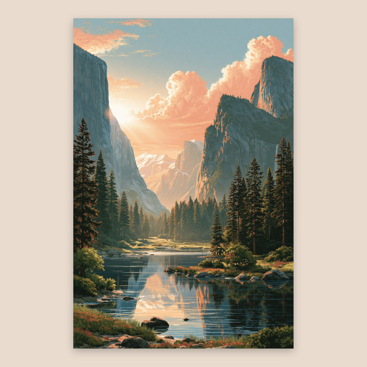 Yosemite Valley at Sunrise flat lay