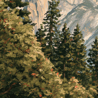 Half Dome Vintage Travel Poster close-up detail