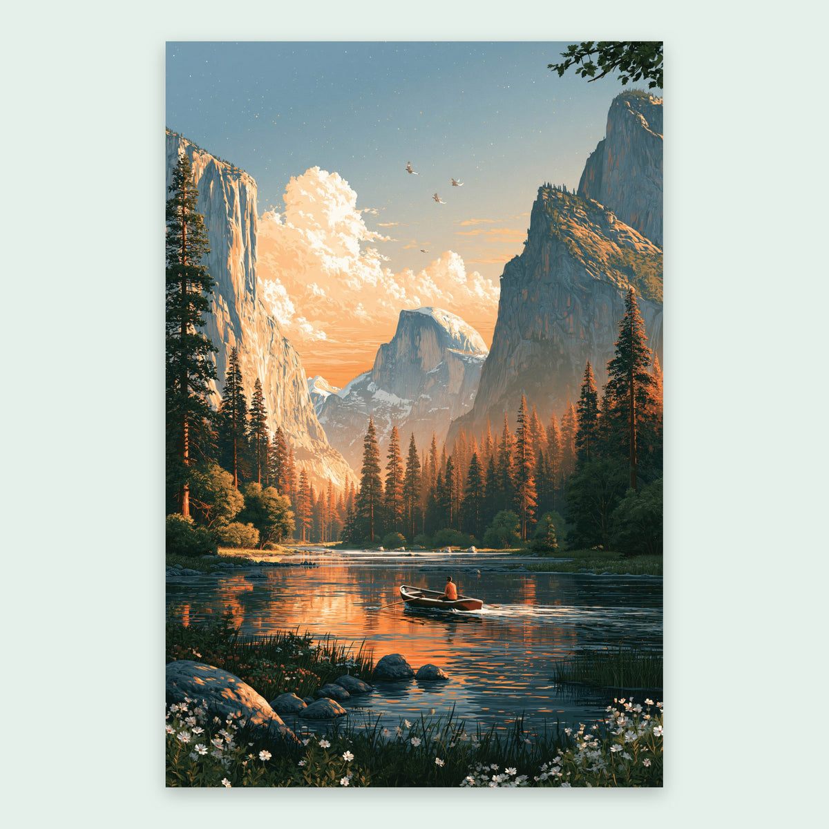 Yosemite Valley Boat on River flat lay
