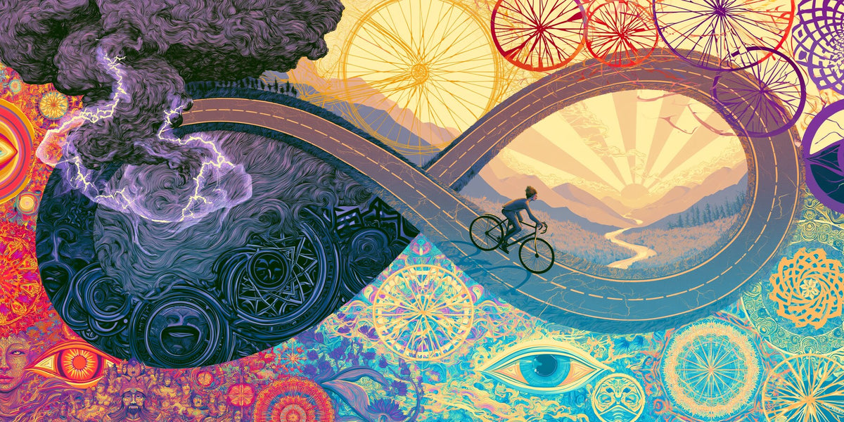 Ride Into the Sunrise wall art print staged in a room