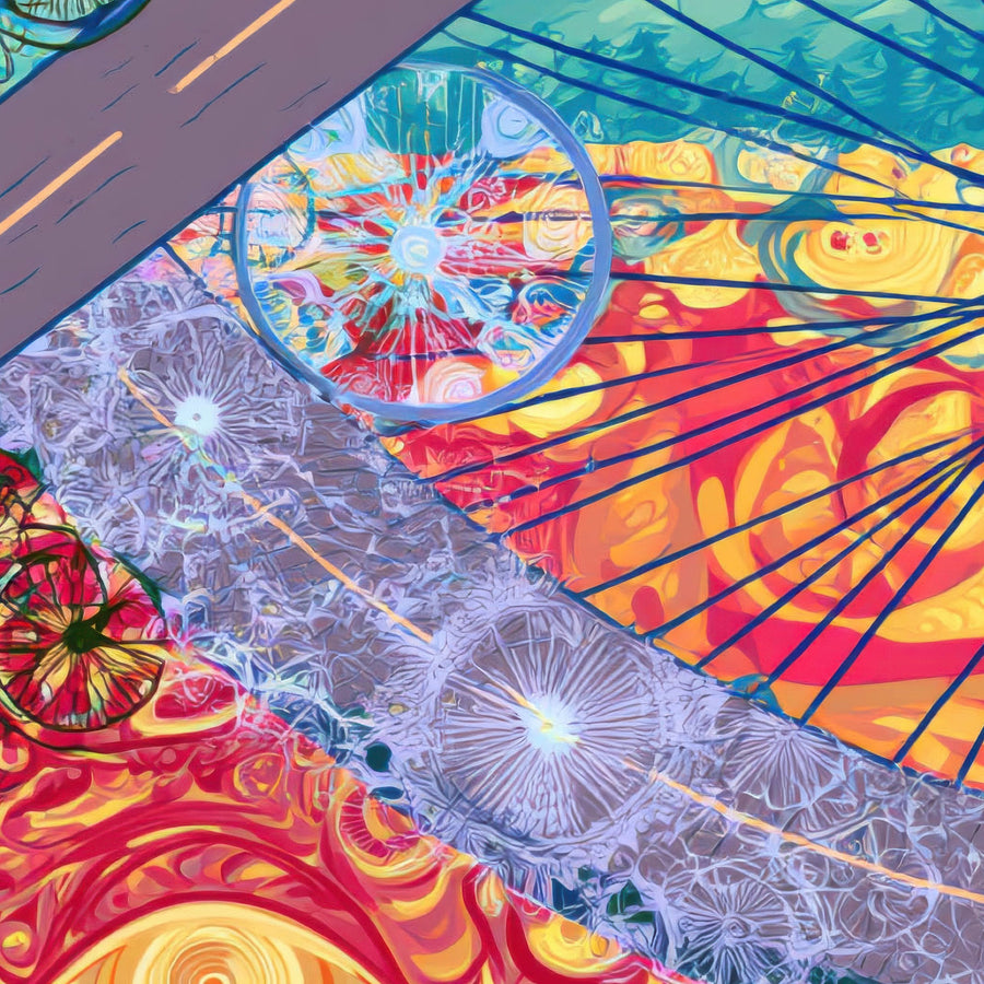 Day and Night Cyclists – Psychedelic Wall Art