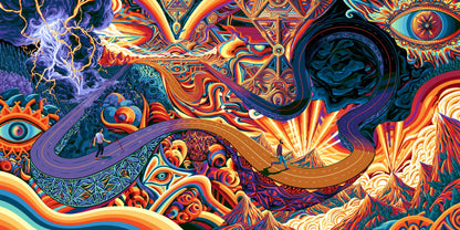 Sacred Geometry Highway wall art print staged in a room