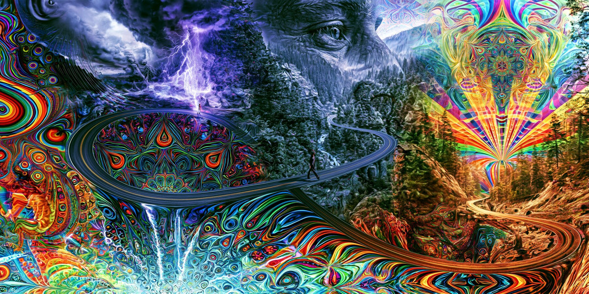 The Mountain's Eye wall art print staged in a room